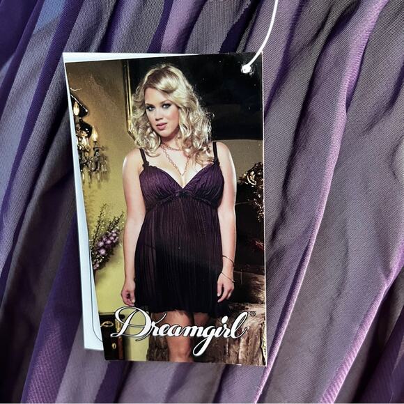 NWT Dreamgirl plum plus size sheer negligee size 3X 4X - Picture 7 of 9